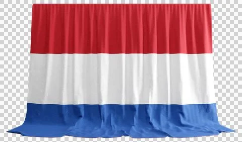 Netherlands Flag Curtain in 3D Rendering called Flag of Netherlands Stock Illustration