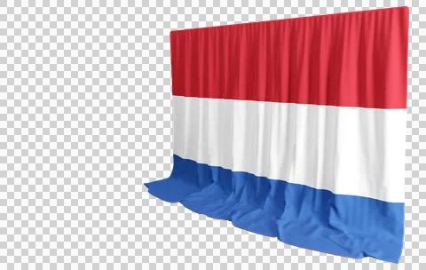Netherlands Flag Curtain in 3D Rendering called Flag of Netherlands Illustrazione stock