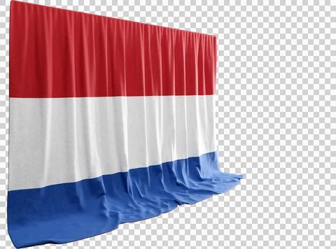 Netherlands Flag Curtain in 3D Rendering called Flag of Netherlands Stock-Illustration