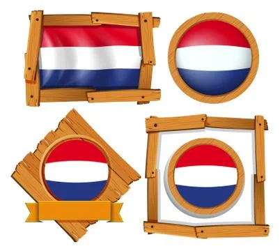 Netherlands flag in different frames Stock Illustration