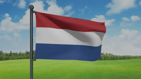 Netherlands Flag Stock Footage 153255031