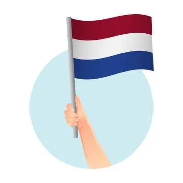 Netherlands flag in hand icon Stock Illustration
