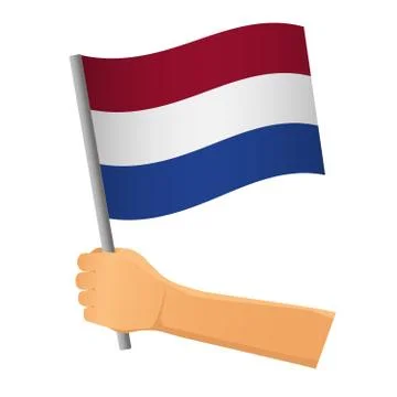 Netherlands flag in hand Stock Illustration