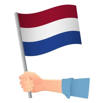 Netherlands flag in hand Stock Illustration