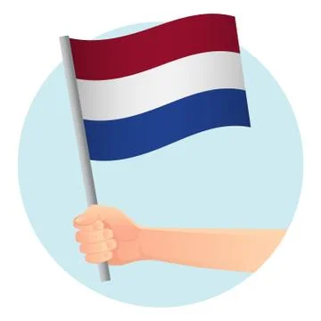 Netherlands flag in hand Stock Illustration