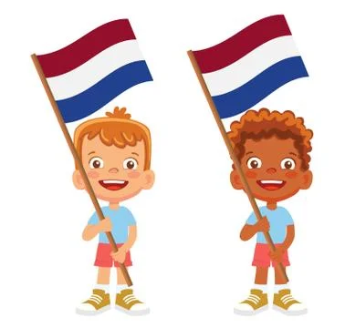 Netherlands flag in hand set Stock Illustration