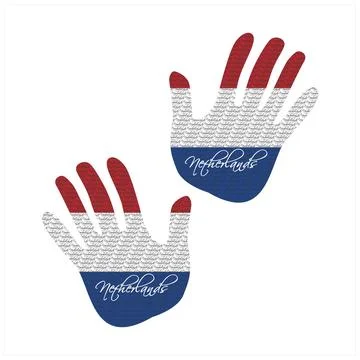 Netherlands flag hand vector Stock-Illustration