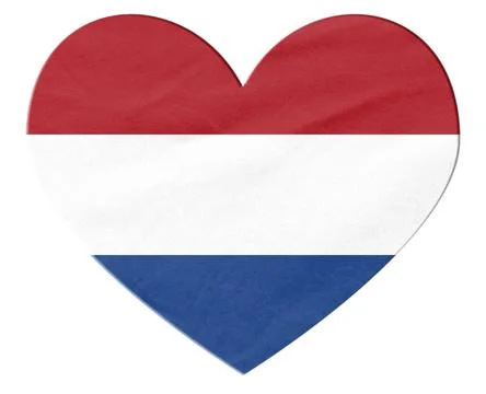 Netherlands flag heart shape showing national pride Stock Illustration