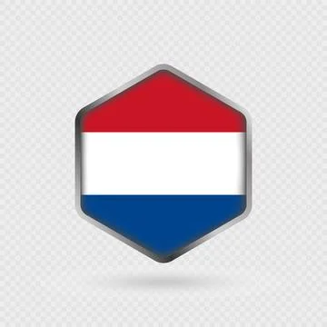 Netherlands Flag Icon in Hexagon Shape. Stock Illustration