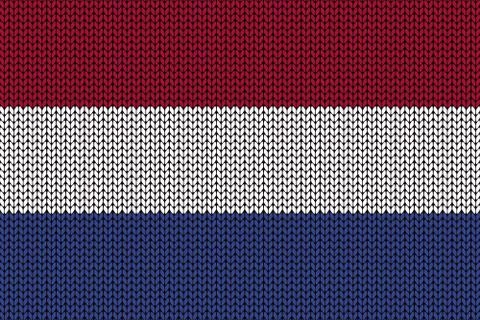 Netherlands flag in knitting pattern Illustrazione stock