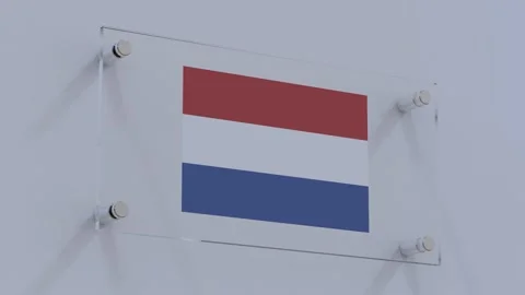 Netherlands Flag Logo on Glass Background Stock Footage 253532226