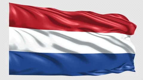 Netherlands Flag Loop 4K UHD 3840 x 2160 with alpha channel Stock Footage 221251239