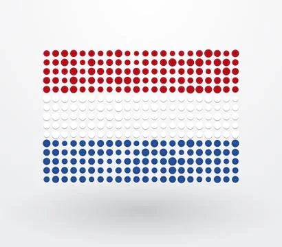 Netherlands flag made up of small dots Stock Illustration