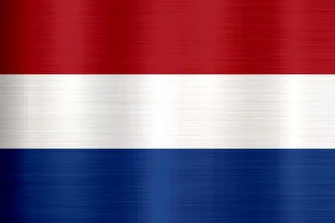 Netherlands Flag metallic texture Stock Illustration