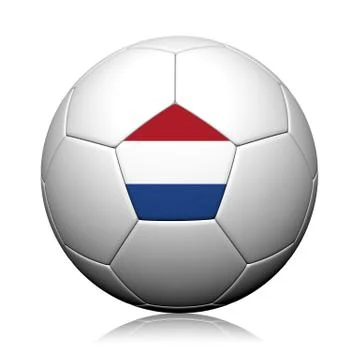 Netherlands flag pattern 3d rendering of a soccer ball Stock Illustration