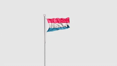 Netherlands   Flag Pole  Animation Include Alpha 3D Rendering Stock-Footage 312081596