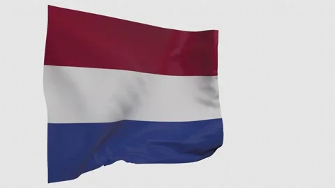 Netherlands flag on pole Stock Footage 148600946