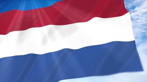 Netherlands Flag Seamless Loop 4k 60fps on Sky Background Stock Footage 341675682