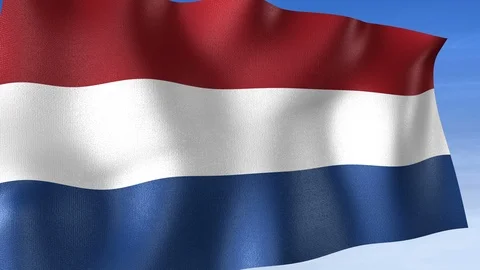 Netherlands Flag - Set of 3 Angles with Masks [3WaveSeries] Stock Footage 102555082