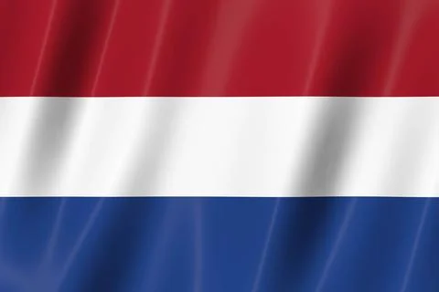 Netherlands flag of silk-3D panoramic  illustration Stock Illustration