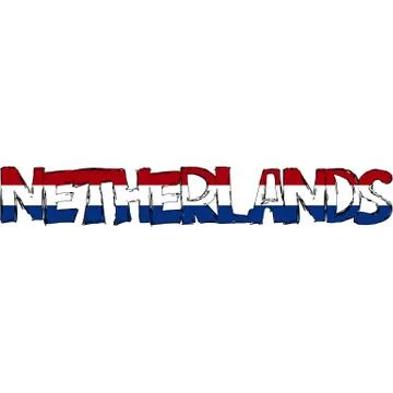 Netherlands flag text Stock Illustration