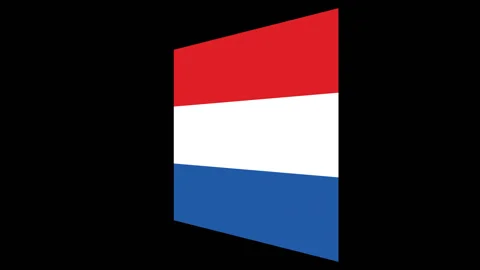 Netherlands flag turning horizontally Stock Footage 91605512