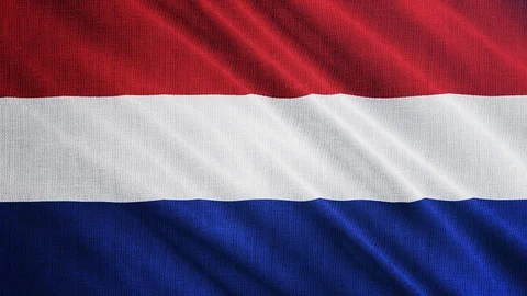 Netherlands flag is waving 3D animation. Stock Footage 100459477