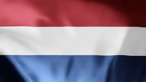 Netherlands flag is waving 3D animation. Holland flag seamless loop animation 4k Stock Footage 258097630