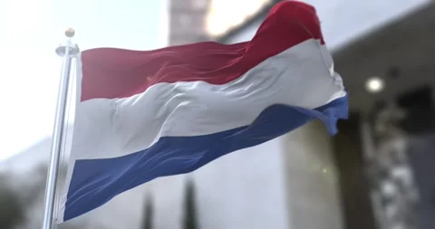 Netherlands-flag-waving-4k-60fps Stock Footage 330654774