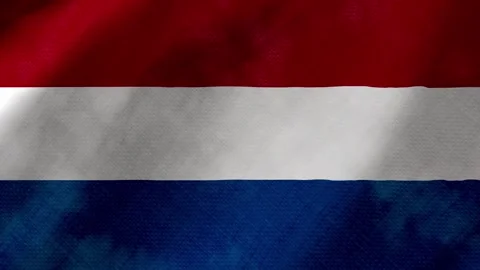 Netherlands flag waving background with real fabric texture Stockbeeldmateriaal 291917392