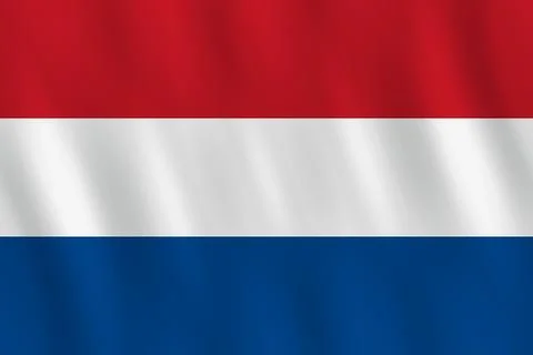 Netherlands flag with waving effect, official proportion. Stock Illustration