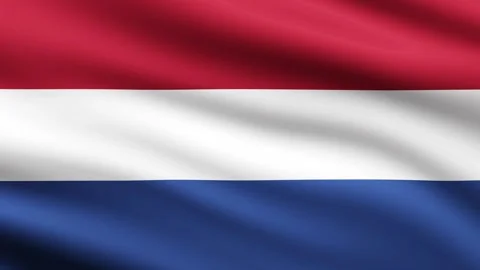 Netherlands Flag waving full screen background animation Stock Footage 264074887