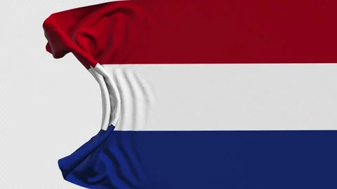 Netherlands Flag Waving Transition Animation on Transparent Background Stock Footage 326327082