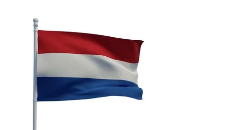 The Netherlands flag, waving in the wind - 3d rendering - CGI Illustrazione stock
