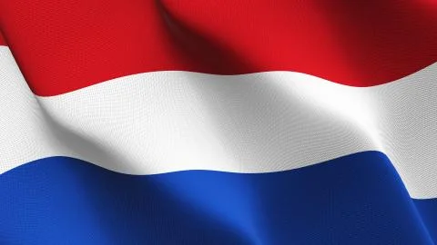 Netherlands flag waving on wind. Stock Illustration