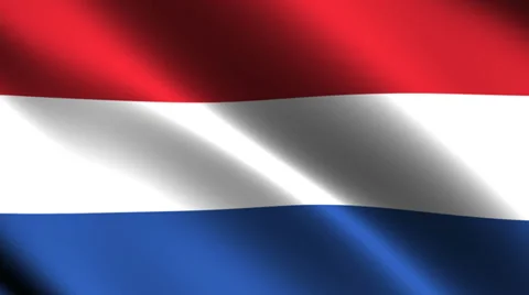 Netherlands flag waving in the wind. Looping animation Stock Footage 39720664