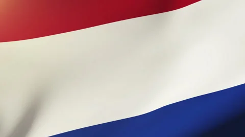 Netherlands flag waving in the wind. Looping sun rises style.  Animation loop Stock Footage 47978394