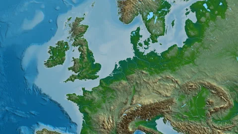 Netherlands on the globe. Bevel. Physical. No labels Stock Footage 342518531