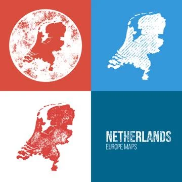 Netherlands Grunge Retro Map Stock Illustration
