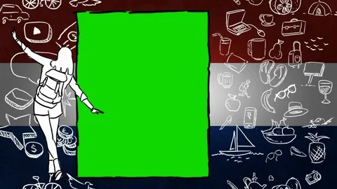 Netherlands - Hand-drawn - Flag Loop - Illustration Stock Footage 90628849