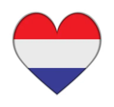 Netherlands heart flag Stock Illustration