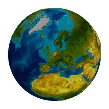 Netherlands highlighted on globe Stock Illustration