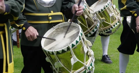 Netherlands historical guild drumming close 4K Stock Footage 51104171