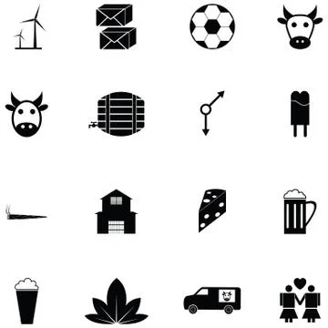 Netherlands icon set Illustrazione stock