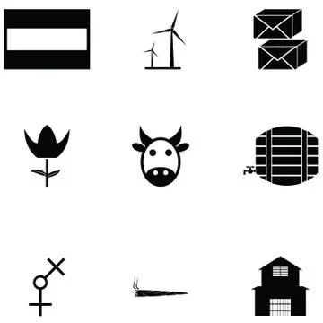 Netherlands icon set Stock Illustration