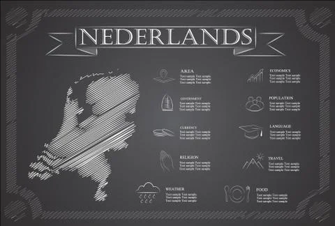 Netherlands, infographics, statistical data, sights. Stock Illustration