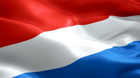 Netherlands island flag Motion Loop video waving in wind. Realistic Holland Stock Footage 128127471