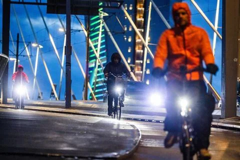 Netherlands issues Code Orange warning of very strong winds, Rotterdam - 02 Nov  Stock-Fotos