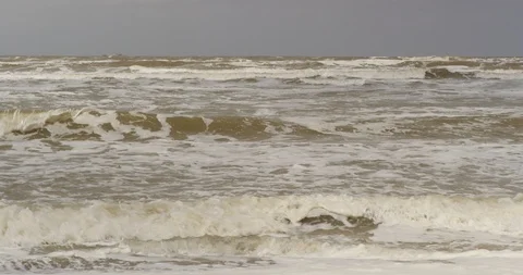 Netherlands, Krommenie, waves breaking Stock Footage 99109464