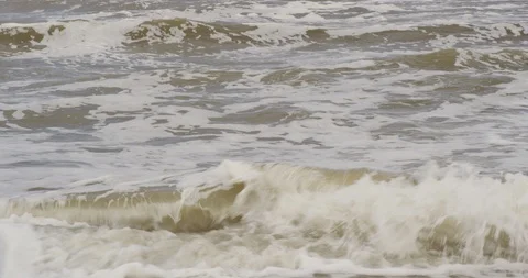 Netherlands, Krommenie, waves breaking Stock Footage 99110338